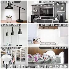 Check spelling or type a new query. 6 Pack Dimmable E17 Led Bulb R14 Reflector Floodlight 4w 40w Equivalent Light Bulbs Flicker Free Intermediate Base Daylight White 5000k Great For Curio Cabinet China Cabinet And Ceiling Fan Pricepulse