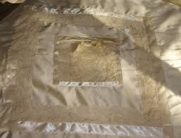 They Made This Christening Quilt From The Grandmothers Wedding Gown Recycle Wedding Dress Wedding Dress Crafts Wedding Dress Keepsake