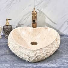 art stone sink washing basin beige