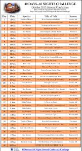 October 2015 Conference Study Chart For The 40 Days And 40