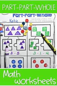 Part Part Whole Math Center For Kindergarten Students Will Count Objects And Add Them Together Kindergarten Math Printables Kindergarten Math Math Worksheets