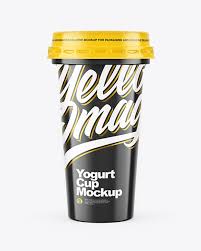 Download Glossy Yorurt Cup Mockup In Cup Bowl Mockups On Yellow Images Object Mockups Yellowimages Mockups
