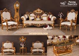 Could these two be any cuter!?!? Royal Golden Finish Drawing Room Furniture Mandap Exporters