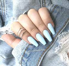 Pearl nails & beauty plumpton. Acrylic Nails Blue Baby Matte Nails Are One Of The Hottest Trends In Fall And Winter And It Will Be The Rig Blue Acrylic Nails Coffin Shape Nails Acrylic Nails