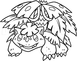 Venusaur coloring page from generation i pokemon category. How To Draw Mega Venusaur Coloring Page Trace Drawing