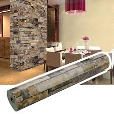 3d Effect Wallpaper Stack Stone Brick Embossed Wall Decor Pvc Wallpaper Roll Walmart Com Walmart Com