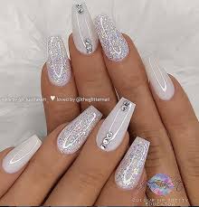Black Acrylic Nails With Glitter On Ring Finger Acrylic Nail Art Blue Ring Finger Howlongdoacrylicnailslast Coffin Nails Designs White Acrylic Nails Bridal Nails