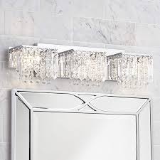 Possini Euro Crystal Strand 25 3 4 Wide Chrome Bath Light R6824 Lamps Plus