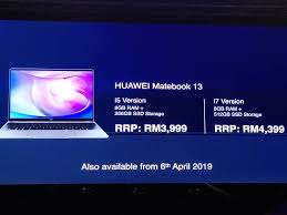 Ketupat adabi lembek telah diganti bermula tarikh luput oktober 2022 Huawei Matebook 13 Kini Rasmi Di Malaysia Dan Tersedia Pada 6 April Harga Jualan Bermula Dari Rm3999 Ering