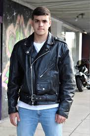 Mens Leather Biker Jacket Moda Hombre Moda Hombres