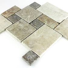 Fugenlose dusche mit beton cire von beton². Travertin Mosaikfliese Romischer Verband Braun Beige