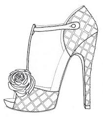 High heel coloring page from clothes and shoes category. Wrapping Things Up And Just Getting Started Shoe Design Sketches Shoe Art Shoe Template