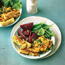 Gebratener Halloumi Mit Linsen Und Roter Bete Rezept Rezepte Halloumi Einfache Gerichte