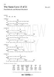 The Same Love Lead Sheet Lyrics Chords Paul Baloche