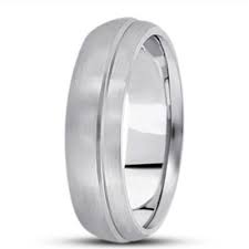 Half Round Offset Groove Wedding Ring 6mm Wedding Rings Wedding Ring 6mm Mens Wedding Rings