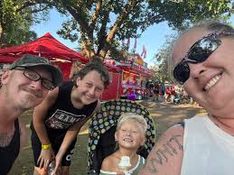 We had a blast at the fair today … we had extra tickets to the old mill the  giant slide and we gave them to people we wanted to make people smile |