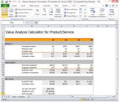 value analysis calculator template for excel