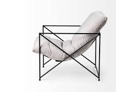 leonidas cream upholstered padded seat and black metal frame accent chair ashley furniture homestore in 2021 metal frame accent chair accent chairs stylish armchairs