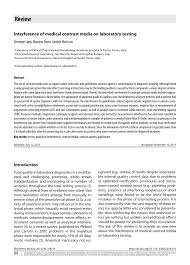 Pdf Interference Of Medical Contrast Media On Laboratory Testing
