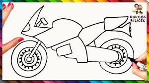 Como Dibujar Un Moto De Carreras Paso A Paso Y Facil Youtube
