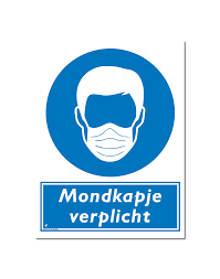 Heb jij niks met die gekleurde mondmaskers en kies je liever voor een zwart mondkapje? Covid 19 Stickers Mondkapje Verplicht Sticker Per Stuk Hausschilder De