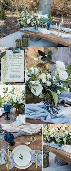 On monday evening, attendees began sharing sweet moments. Wedding Design Woodland Theme Woods Periwinkle Blue Linens White Flowers Gold Flatware Farm Table Kelsey Le Periwinkle Wedding Sparkly Wedding Wedding
