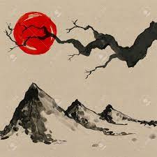 Maybe you would like to learn more about one of these? Mountains In Japanese Style Watercolor Hand Painting Illustration Stock Photo Picture And Royalty Free Image Image 99329283