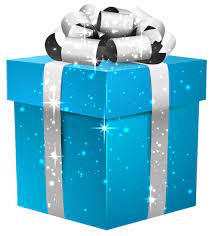 Blue Shining Gift Box With Silver Bow Png Clipart Image Blue Gift Red Gift Box Christmas Gift Tags