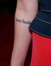 She was nominated for four saturn awards for her work on battlestar galactica and won the award for best supporting actress on television in 2005. Katee Sackhoff S Tattoo Bona Fiscalia Need To Figure Out The Font For Cosplay Lucida Blackletter Is Close Ish Tattoos Old English Font Tattoo Tattoo Fonts