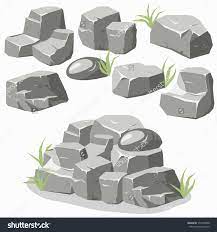 Rock Stone With Grass Cartoon Isometric 3d Flat Style Set Of Different Boulders Stock Vector Illustration 3729 Digital Art Tutorial Rock Textures Stone Rocks