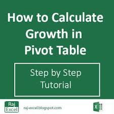 Calculate Growth Formula In Pivot Table Excel Tutorials Microsoft Excel Tutorial Vlookup Excel