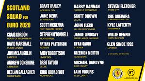 Scotland are coming to the euros. Scotland Squad For Euro 2020 Announced Scottishfootball