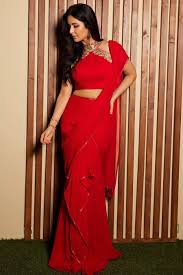 Katrina Kaif wears a traditional red sari from Tarun Tahiliani that feels  like an absolute classic | Vogue India