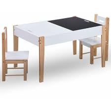 Tische und sitzmobel aus erle fur kleinkinder und kinder. 3 Tlg Kinder Kreidetafel Tisch Und Stuhl Set Schwarz Und Weiss