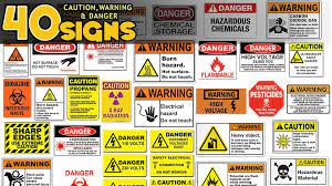 40 Caution Warning And Danger Decals On Cubebrush Co Danger Signs Dangerous Signs