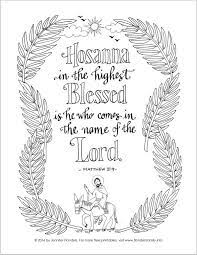 Lots of cute coloring sheets everyone will love. Hosanna In The Highest Easter Sunday School Palm Sunday Crafts Palm Sunday Decorations