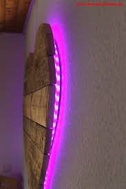 Bauanleitung deckenlampe mit led downlights und led strip. Upcycling Led Holz Lampe