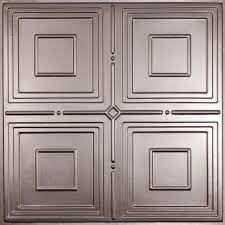 Great for antique vintage look. Ceilume Jackson Faux Tin 2 Ft X 2 Ft Lay In Or Glue Up Ceiling Panel Case Of 6 V3 Jck 22pbr 6 The Home Depot
