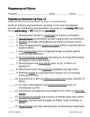 pagtukoy sa kaantasan ng pang uri 62 1 1 pdf pagsasanay sa filipino pangalan petsa marka pagtukoy sa kaantasan ng pang uri kakayahan naitutukoy ang course hero