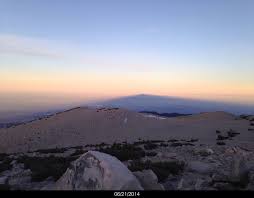 Summit Of Mt San Gorgonio At Sunrise The Shadow Of Mt San Bernardino Casting Over The Inland Empire All The Way To The Natural Landmarks Pacific Ocean Sunrise
