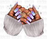 Holographic Nails Png, Purple Nails Png,black Woman Hand Png,nail ...