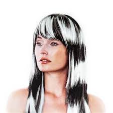 Black And Pink Striped Wig Punk Rocker White Striped Wig 426886 Trendyhalloween Com Long Blonde Wig Short Curly Wigs Wigs