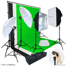 Linco Food System Am142 Photo Video Studio Light Kit 5x10ft Backdrops Background Screen Black White Green For Sale Online Ebay