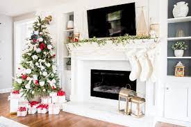 How to decorate a mantel with tv above for christmas. Christmas Ideas Decorating A Mantel With A Tv Above Jenna Kate At Home