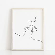Lovers Kiss Printable Art Black And White One Line Drawing Kiss Couple S Kiss Minimalist Hand Drawing Wall Art Bedroom Boho Decor In 2021 Printable Art How To Draw Hands Happy Drawing