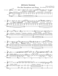 Your driver licence number (or your. Drivers License Olivia Rodrigo Sheet Music For Piano Saxophone Alto Solo Musescore Com