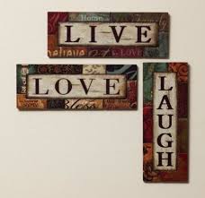 Amazon Com 3 Assorted Live Love And Laugh Wood Wall Decor Home Kitchen Wood Wall Decor Decor Love Wall