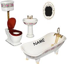 26 x 16 x 25 cm, inhalt: 1 12 Badezimmer Badewanne Waschbecken Toilette Spiegel Puppenhaus Puppenmobel Zubehor Mobel Spielzeug Ayurvedanetworkbhu Com