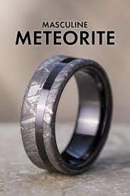 Handmade Meteorite Wedding Band Meteorite Ring Rings For Men Wedding Rings