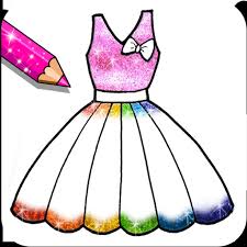 Download Glitter Dresses Coloring Book Drawing Pages Apps On Google Play